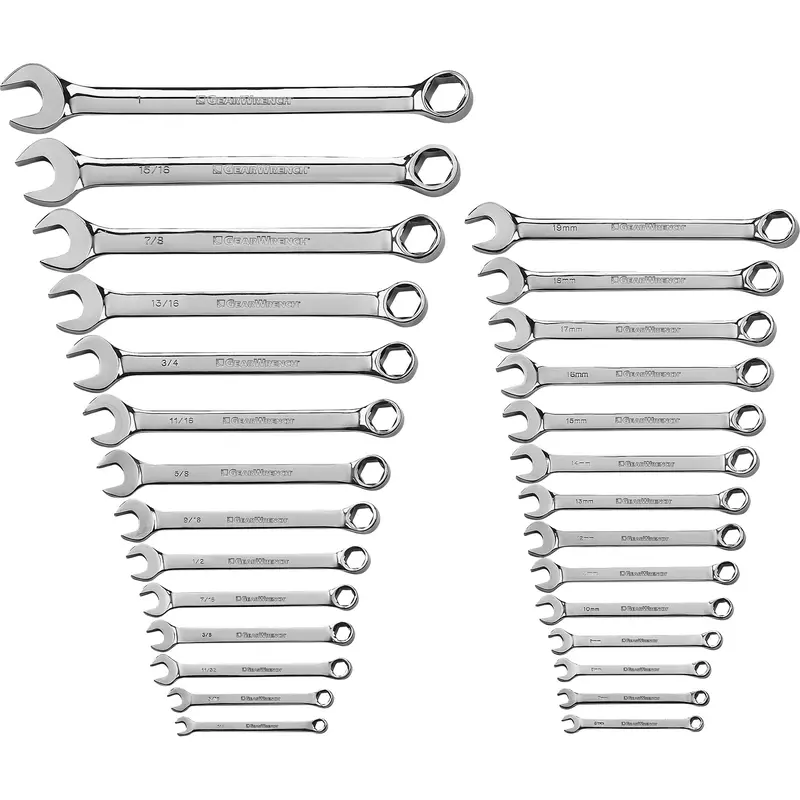 90-Tooth Reversible Ratcheting Wrench, Combination, 28 Pieces, Imperial And Metric 1