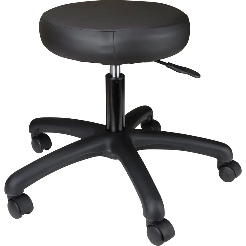 900 Series Task Stool, Mobile, Adjustable, 20" - 28", Vinyl Seat, Black 1