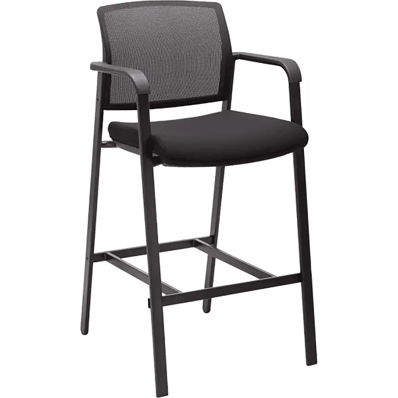Activ™ Series Barstool Chair, Stationary, Fixed, 58-1/2", Mesh Seat, Black 1