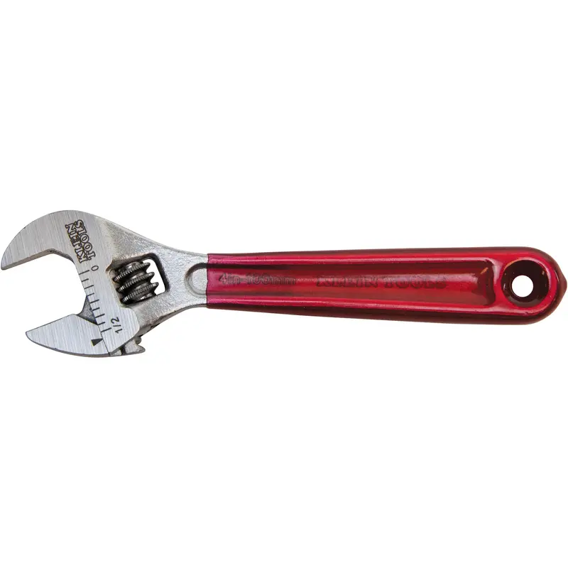 Adjustable Wrench, 4-1/2" L, 1/2" Max Width, Chrome/Polished 1