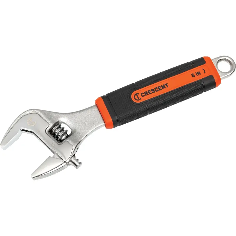 Adjustable Wrench, 6" L, 26 Mm/1-4/5" Max Width, Chrome/Polished 1