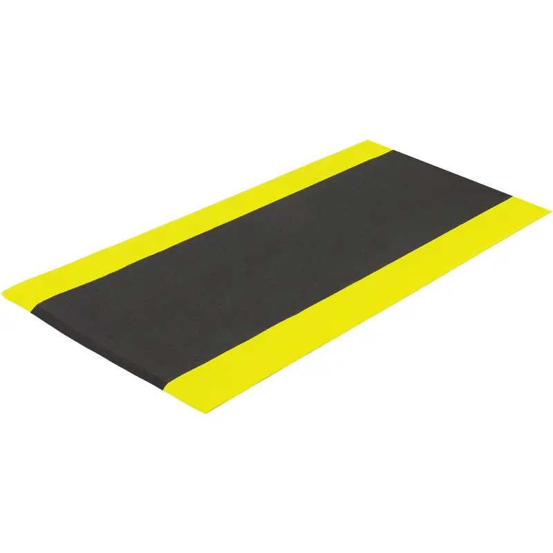 Airsoft™ Anti-Fatigue Mat, Pebbled, 3' X 5' X 3/8", Black/Yellow, Pvc Sponge 1