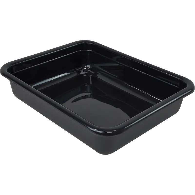 All-Purpose Flat-Bottom Storage Tub, 5" H X 15" D X 20" L, Plastic, Black 1