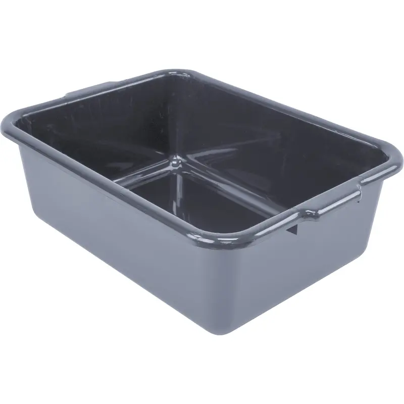 All-Purpose Flat-Bottom Storage Tub, 7" H X 15" D X 21" L, Plastic, Grey 1