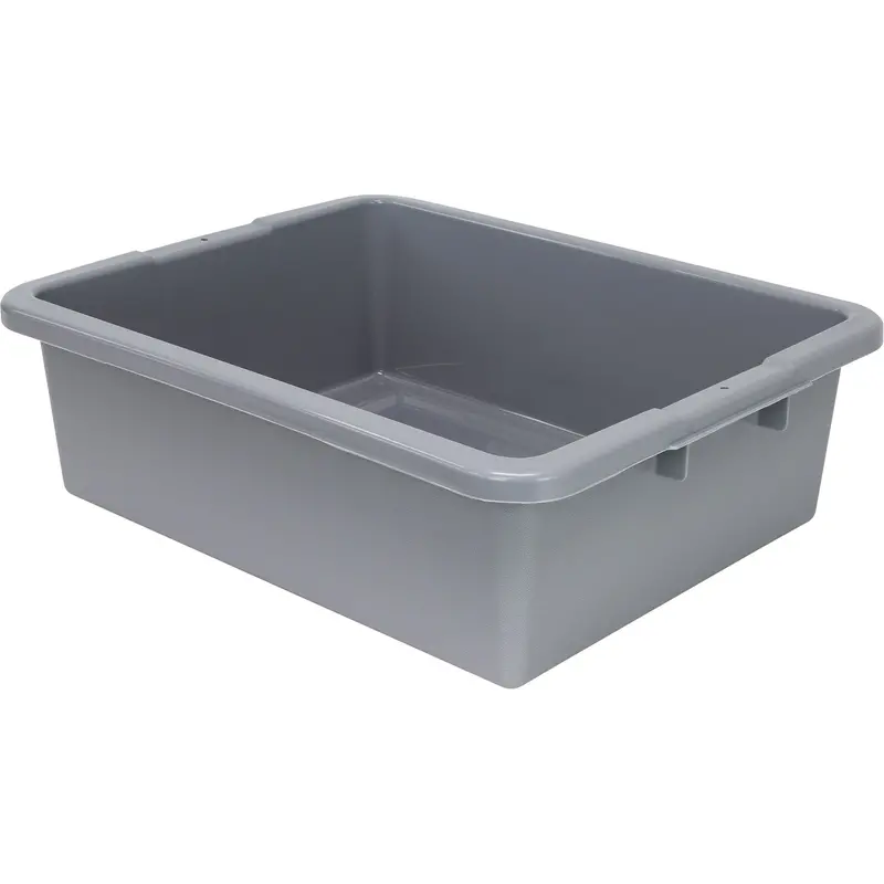 All-Purpose Ribbed-Bottom Storage Tub, 7" H X 17" D X 22" L, Plastic, Grey 1