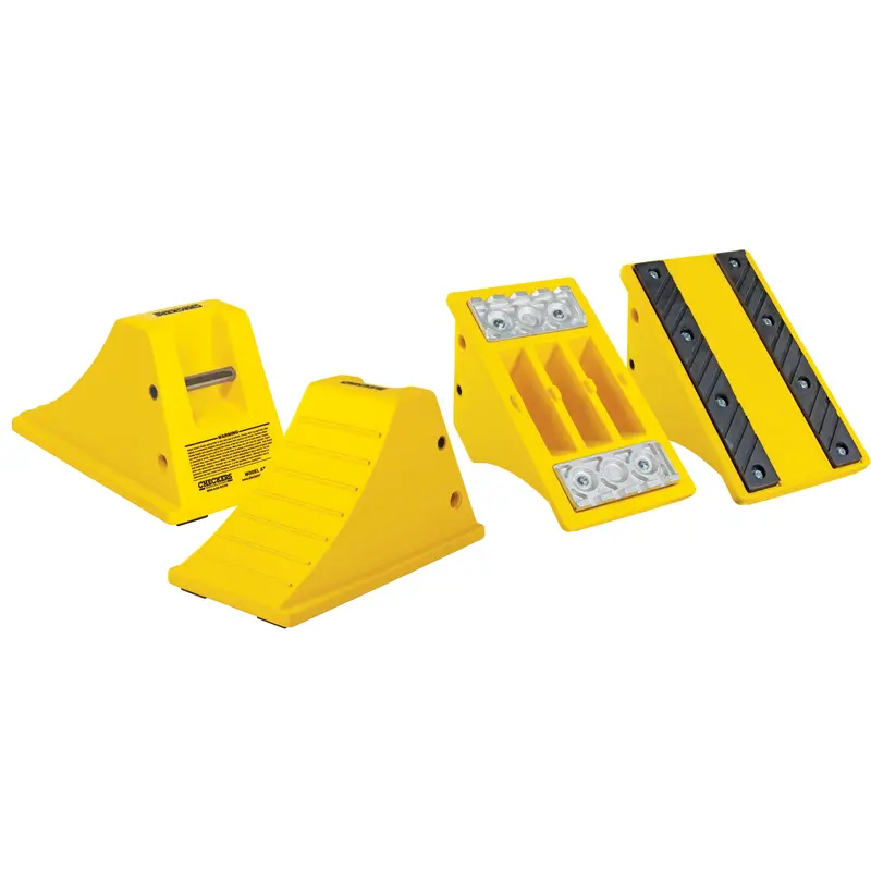 All-Terrain Heavy-Duty Wheel Chocks, Polyurethane, Yellow, 11-1/4" W X 21" D X 12-1/4" H 1