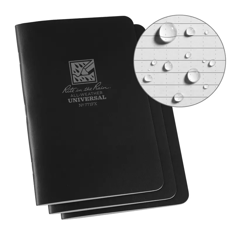 All-Weather Notebook, Soft Cover, Black, 48 Pages, 4-5/8" W X 7" L 1