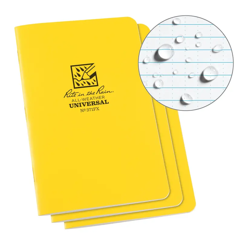 All-Weather Notebook, Soft Cover, Yellow, 48 Pages, 4-5/8" W X 7" L 1
