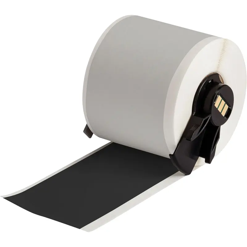 All-Weather Permanent Adhesive Label Tape, Vinyl, Black, 2" Width 1