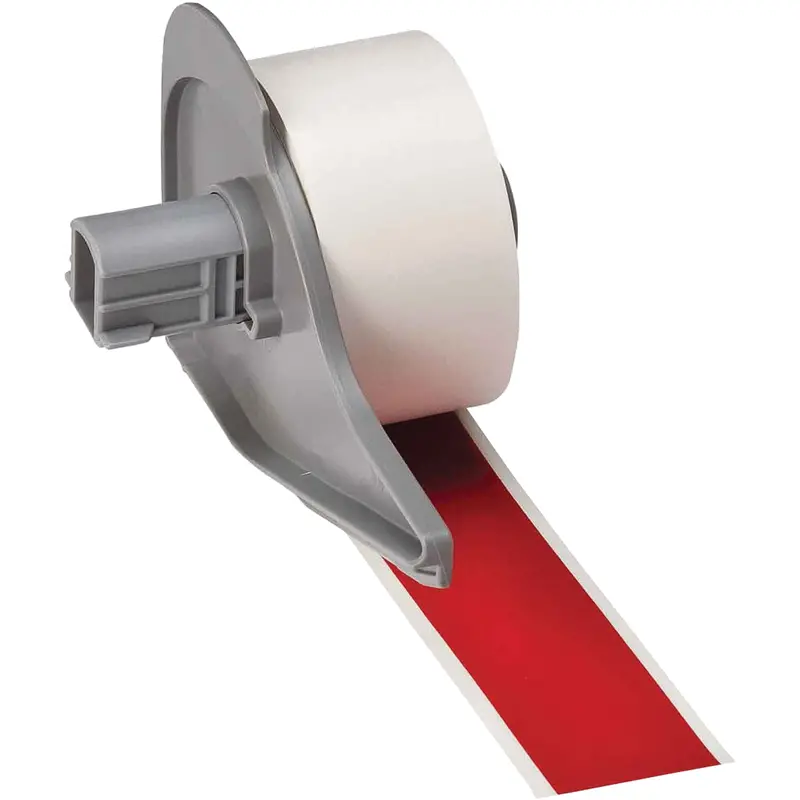 All-Weather Permanent Adhesive Label Tape, Vinyl, Red, 1" Width 1