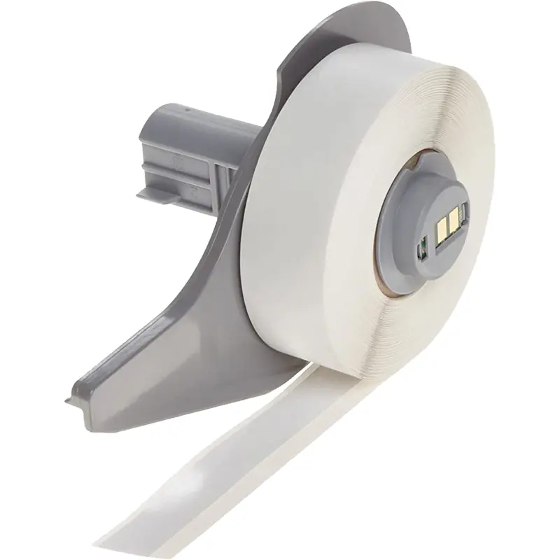 All-Weather Permanent Adhesive Label Tape, Vinyl, White, 0.5" Width 1