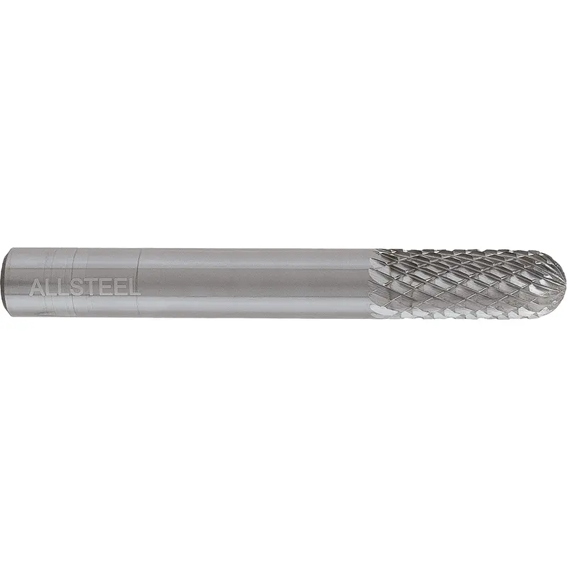 Allsteel™ Cylindrical Round Nose Shape Carbide Burr, Sc-3, 3/8" Dia., 3/4" Depth Of Cut 1