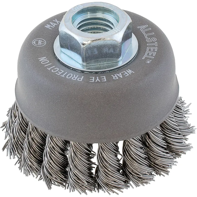 Allsteel™ Wire Brush, 3" Dia. X 5/8"-11 Arbor 1