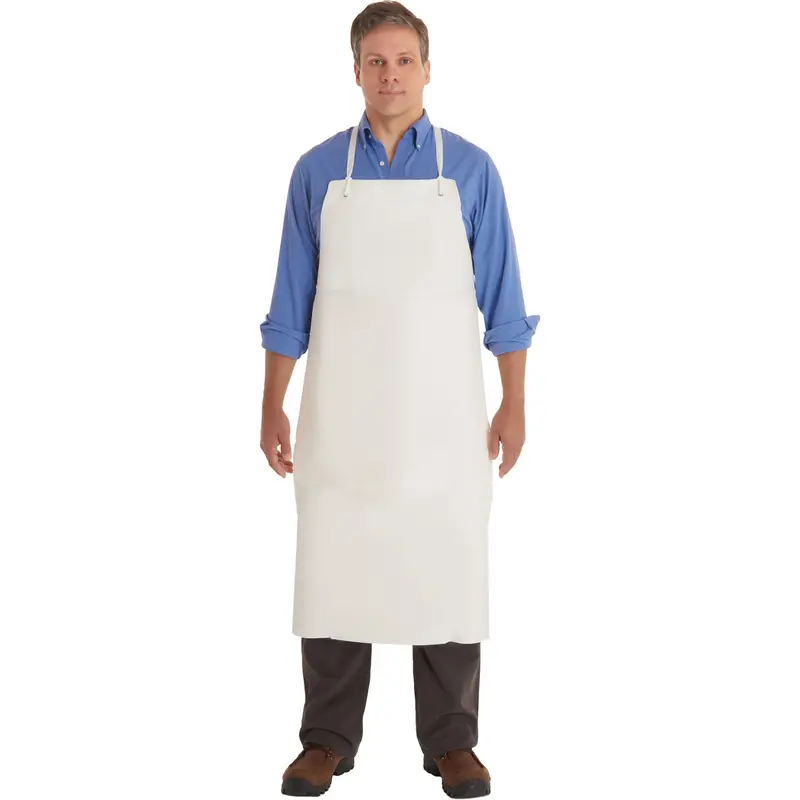 Alphatec® 56-101 Pvc Apron, Pvc/Vinyl, White, 33" W X 44" L 1