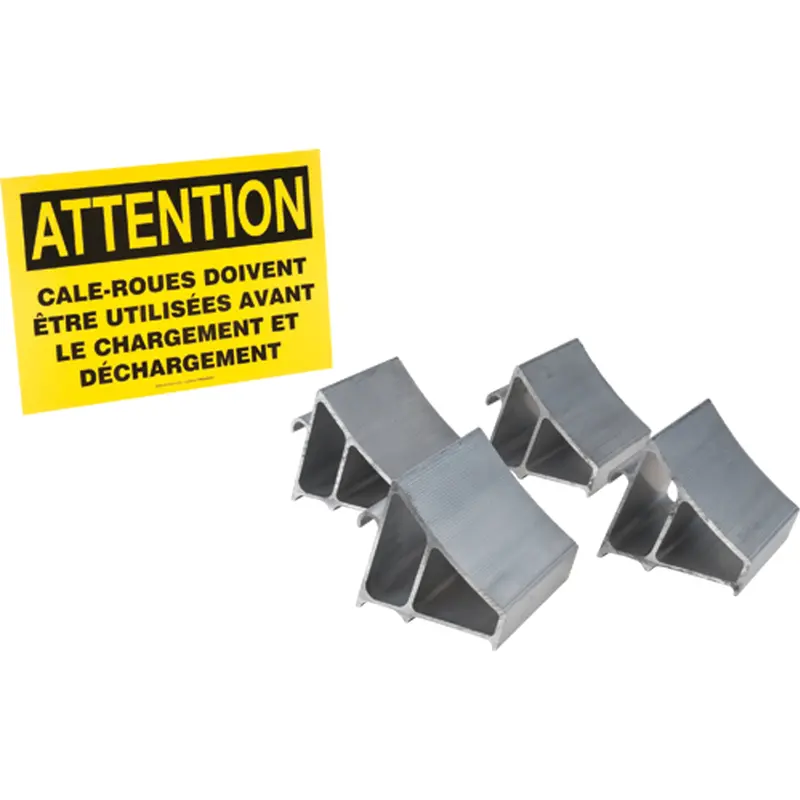 Aluminum Wheel Chock Kit, 7" W X 6" D X 6" H 1