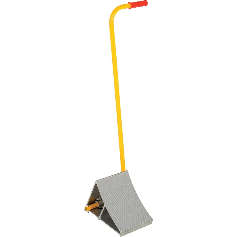 Aluminum Wheel Chock With Handle, 7" W X 11-7/8" D X 7-11/16" H 1