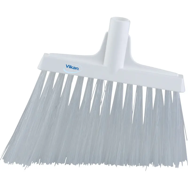 Angle Broom Head, X-Coarse Bristles, 12", Polyester, White 1