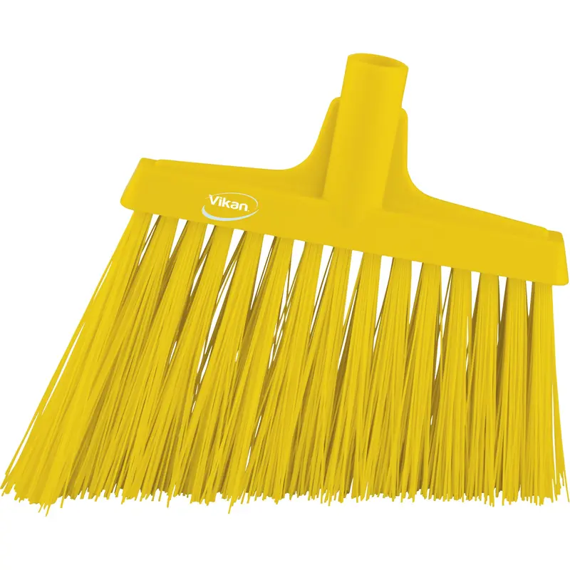 Angle Broom Head, X-Coarse Bristles, 12", Polyester, Yellow 1