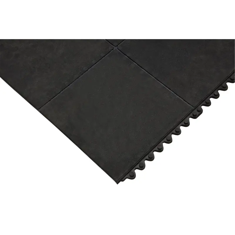 Anti-Fatigue Matting, Smooth, 3' X 3' X 1/2", Black, Natural Rubber 1