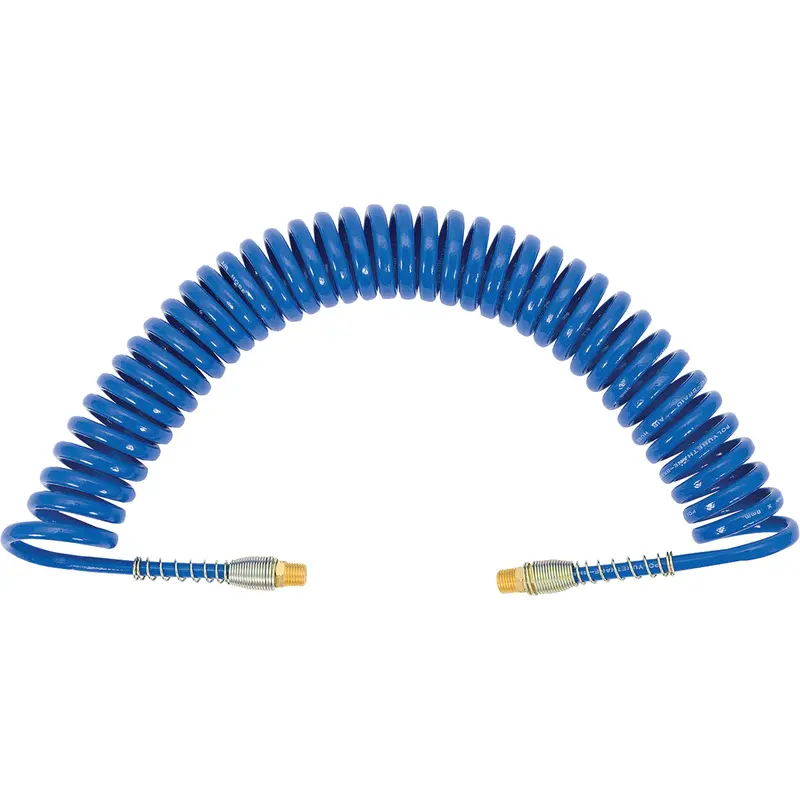 Apub-1425 Recoil Air Hose With Swivel Fittings & Protective Spring, Air, 1/4" Id X 25' L, Polyurethane 1