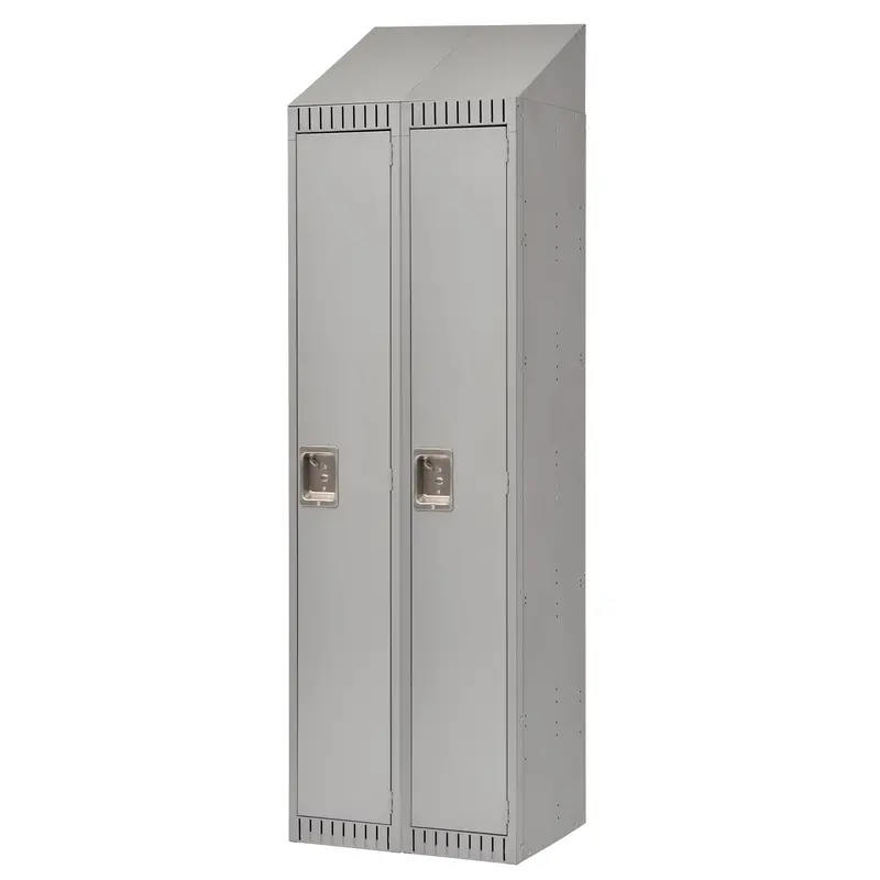Assembled Lockers, Bank Of 2, 24" X 18" X 82", Steel, Grey, Rivet (Assembled) 1