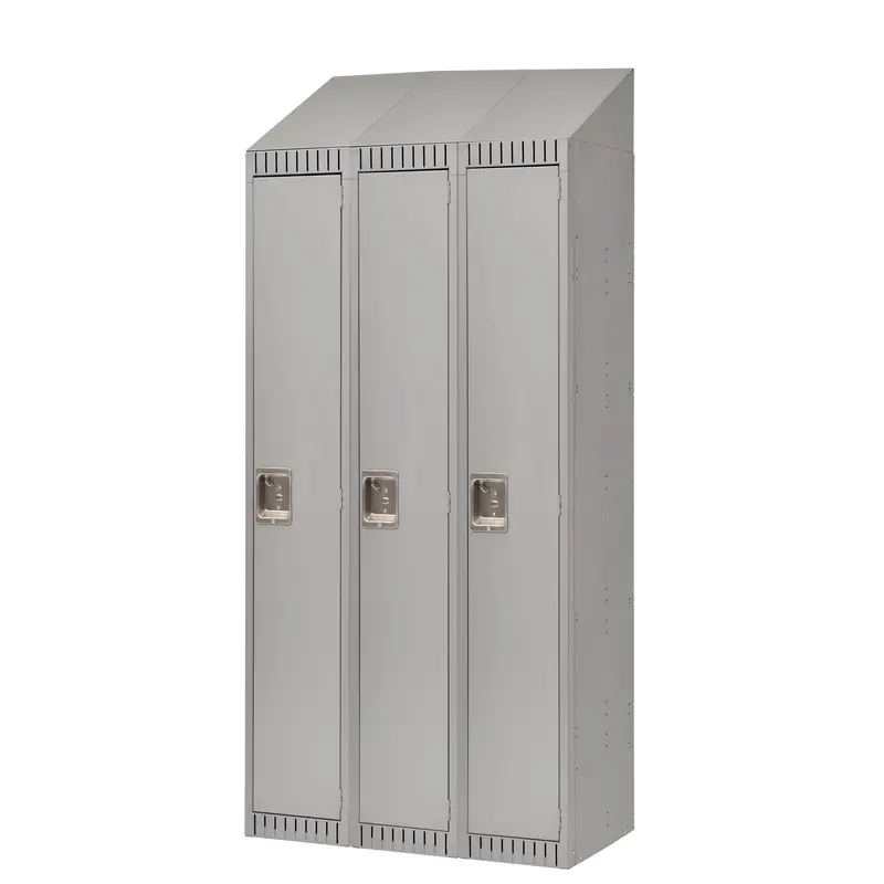 Assembled Lockers, Bank Of 3, 36" X 18" X 82", Steel, Grey, Rivet (Assembled) 1