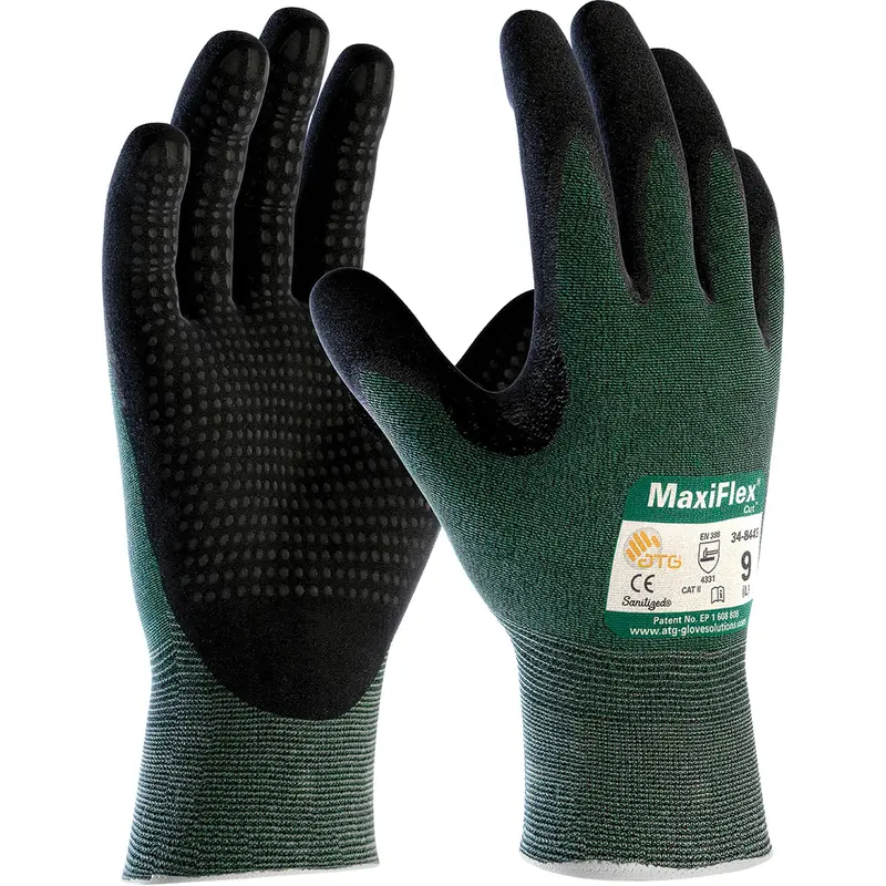 Atg Maxiflex® Cut™ Gloves, Size X-Small, 15 Gauge, Foam Nitrile Coated, Hppe Shell, Astm Ansi Level A2/En 388 Level 3/En 388 Level B 1