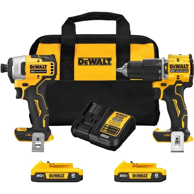 Atomic Cordless & Brushless Two-Tool Combo Kit, Lithium-Ion, 20 V 1