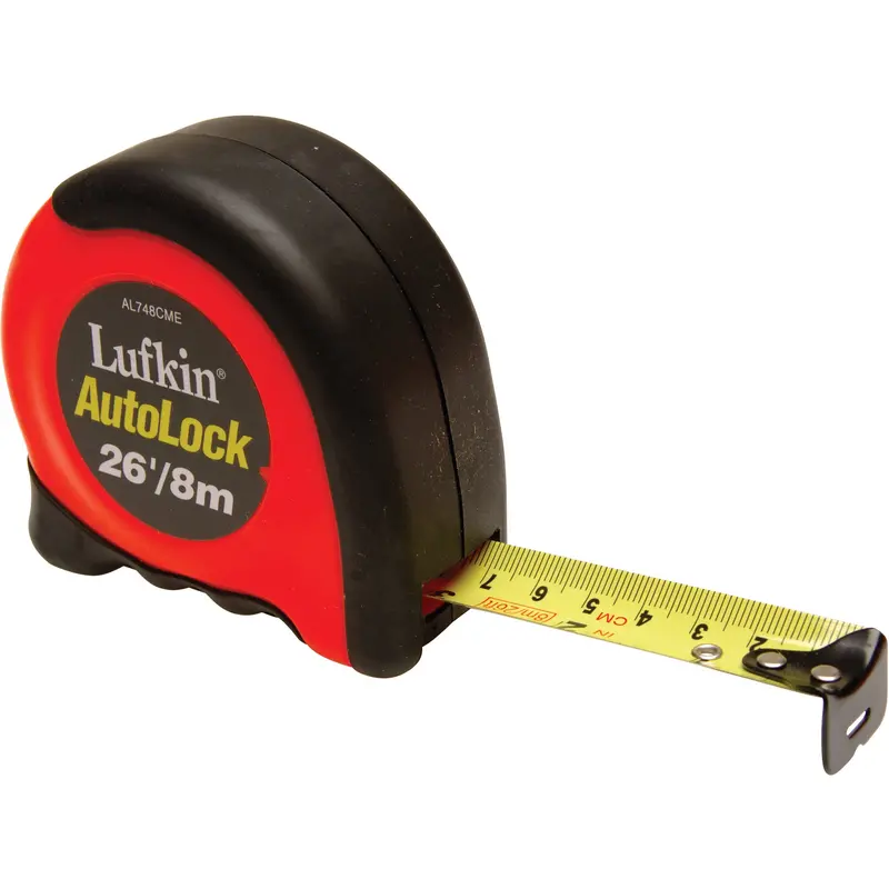 Autolock Measuring Tapes, 1" X 26'/8 M, In/Cm Graduations 1