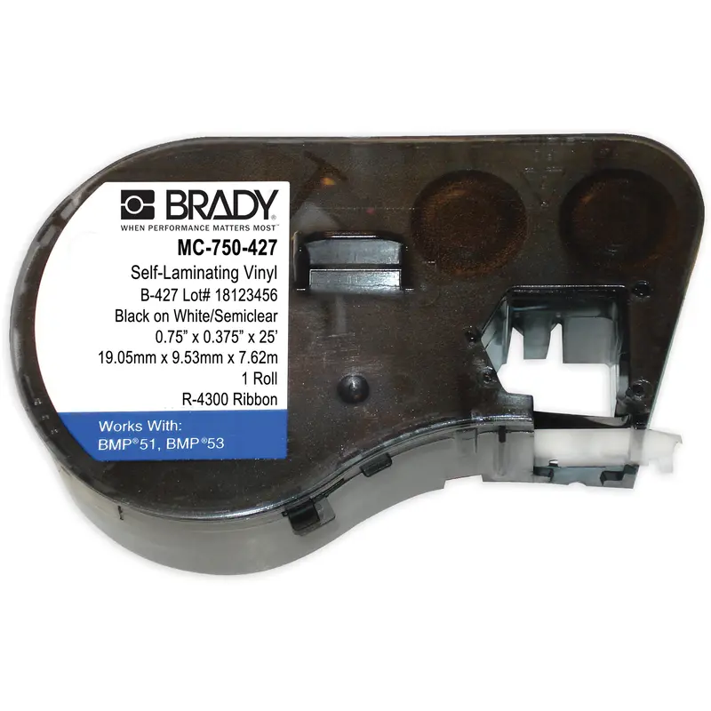 B-427 Vinyl Self-Laminating Wire & Cable Markers, Black 1