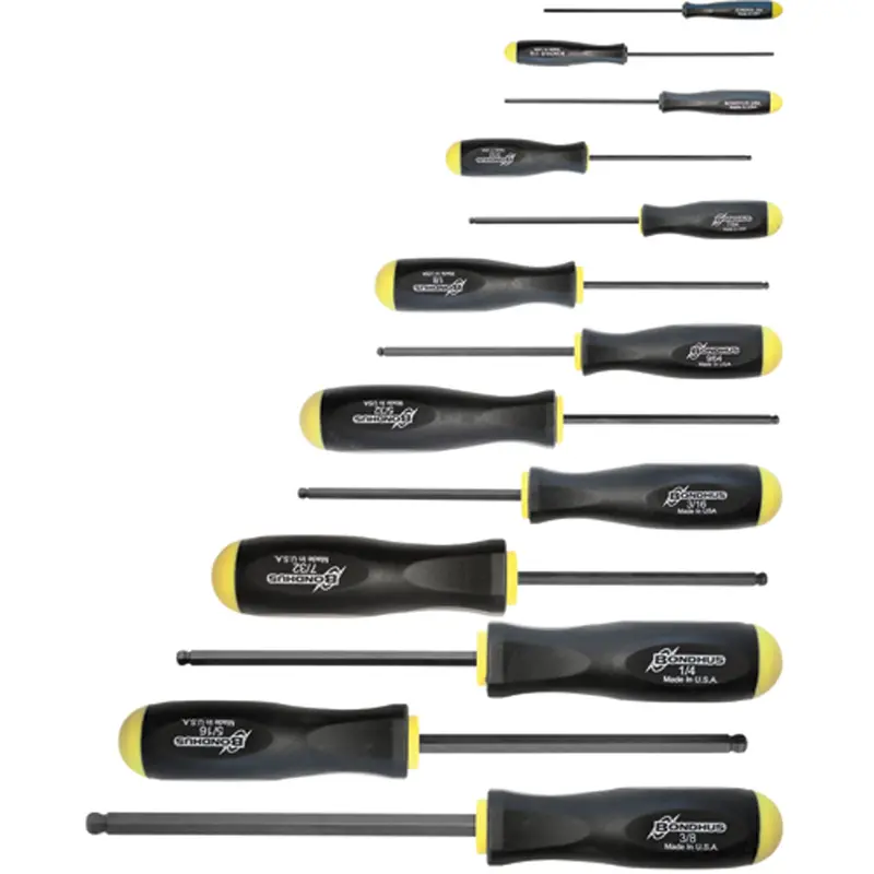 Ball Driver Screwdriver Sets - Sae, 13 Pcs. 1