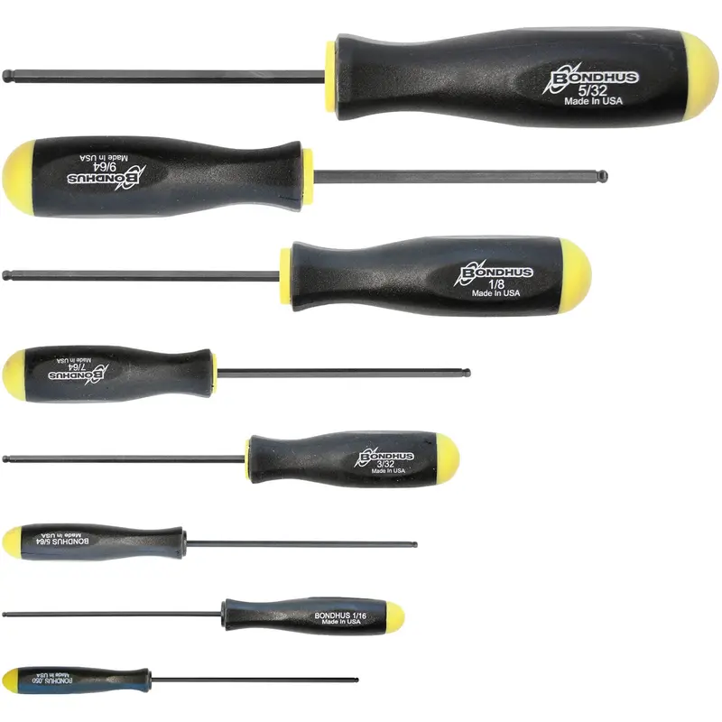 Ball Driver Screwdriver Sets - Sae, 8 Pcs. 1