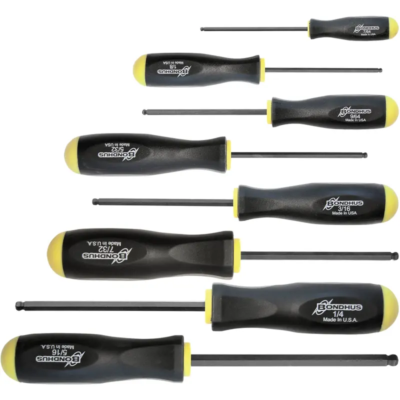 Ball Driver Screwdriver Sets - Sae, 8 Pcs. 1