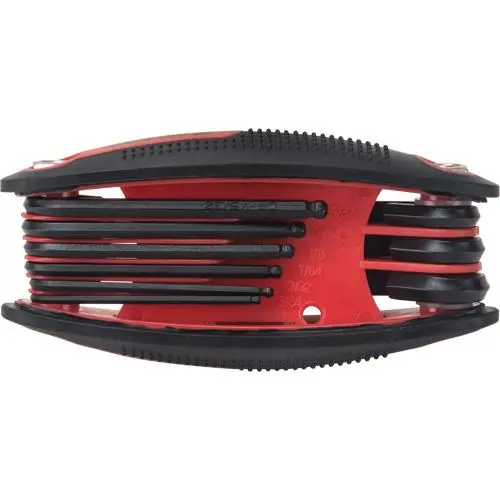 Ball End Fold-Up Hex Key Set, 9 Pcs., Imperial 1