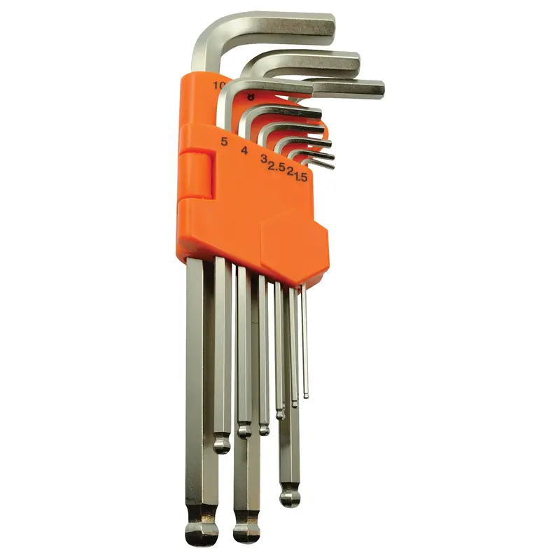 Ball End Hex Key Set, 9 Pcs., Metric 1