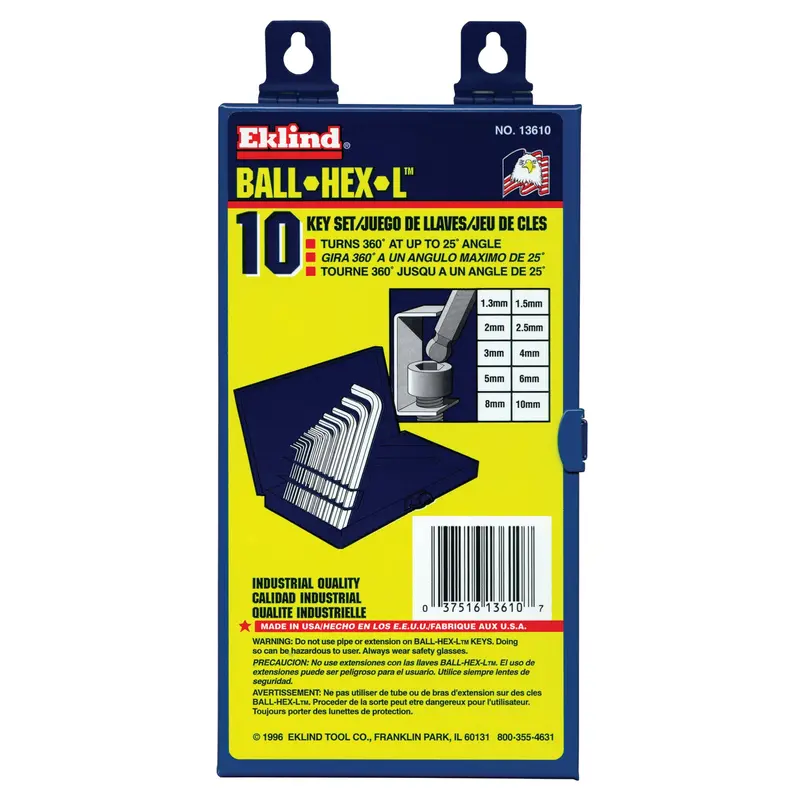 Balldrive Hex Key, Hex End, 5/64" X 3.2" L, L Shape 1
