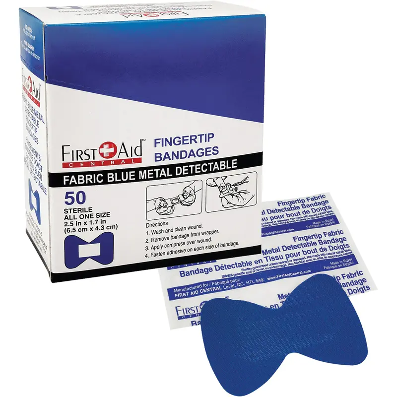 Bandages, Fingertip, Fabric Metal Detectable, Non-Sterile 1