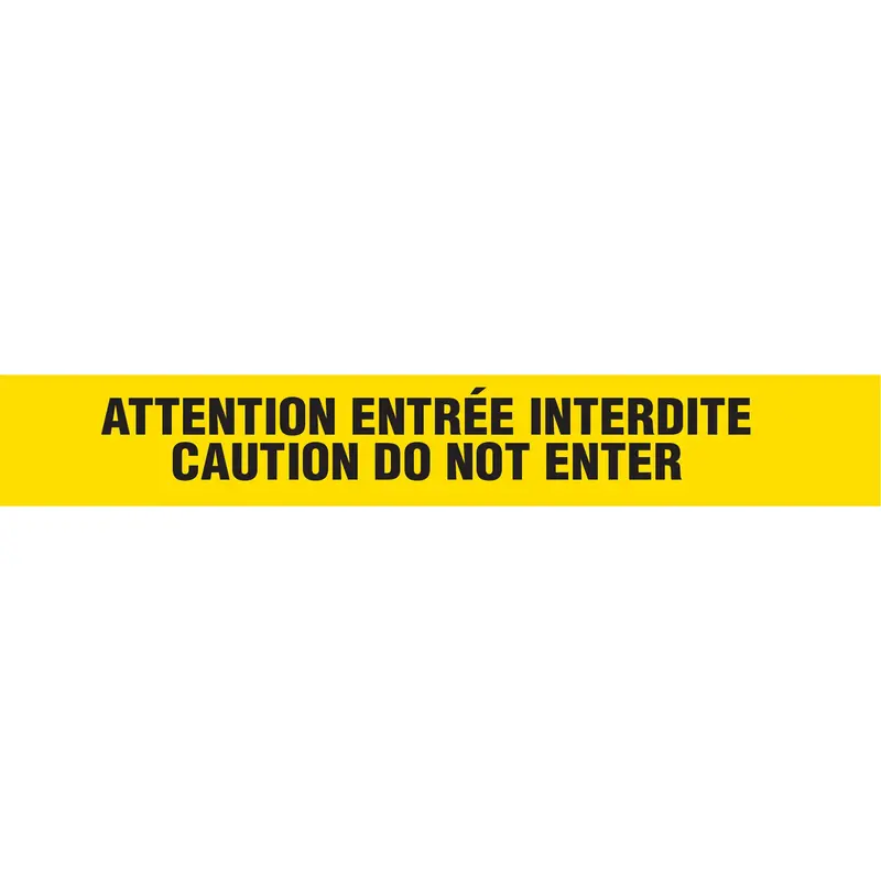 Barricade Tape, Bilingual, 3" W X 1000' L, 3 Mils, Black On Yellow 1