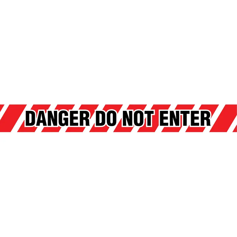 Barricade Tape, English, 3" W X 1000' L, 2 Mils, Black On Red 1