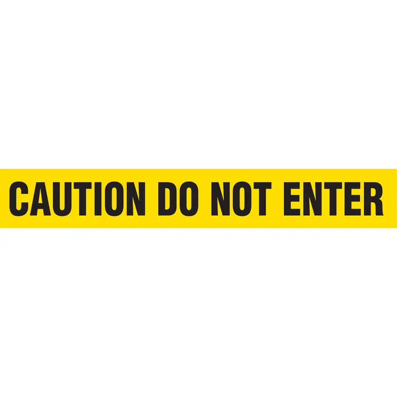 Barricade Tape, English, 3" W X 1000' L, 2 Mils, Black On Yellow 1