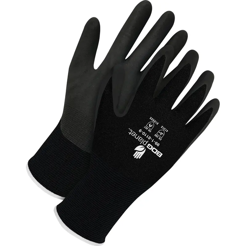 Bdg Planet™ Coated Gloves, 9/Large, Foam Nitrile Coating, 15 Gauge, Nylon/Spandex Shell 1