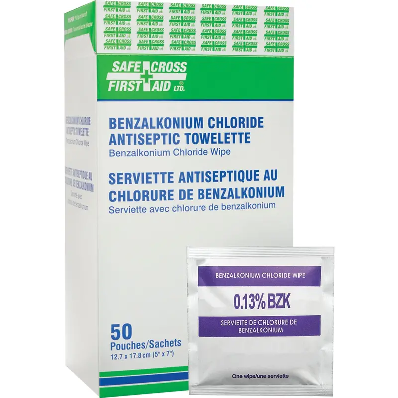 Benzalkonium Chloride Wipes, Towelette, Antiseptic 1