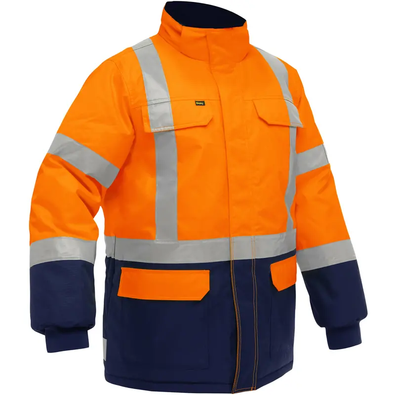 Bisley® X-Back Extreme Cold Jacket With Navy Bottom, Polyester, High Visibility Orange, Large 1
