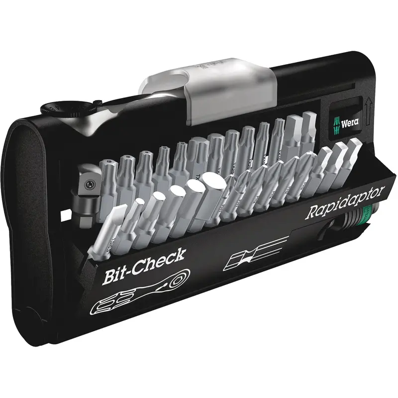 Bit Check 30 Zyklop Mini 1/4 With  Bits And Adaptor, Hex/Phillips/Slot/Square/Torx®/Torx® Tamper, 1/4" Drive, 30 Pcs 1
