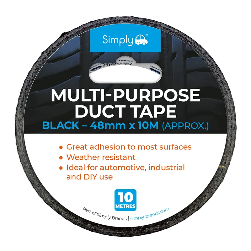 Black Duct Tape 48Mm X 10M  – Heavy Duty Multi-Purpose Repair Tape 1