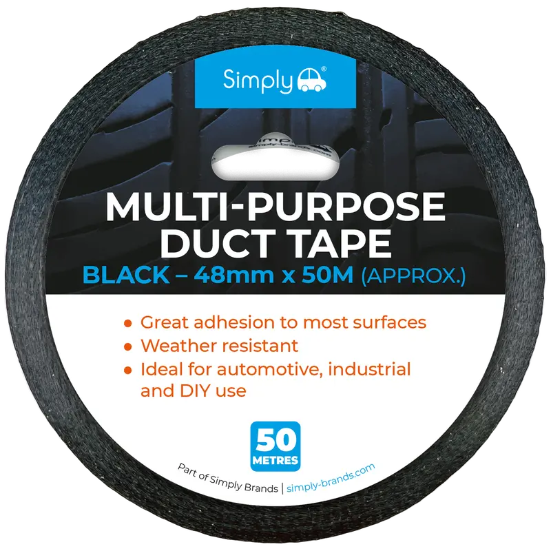 Black Duct Tape 48Mm X 50M  – Heavy Duty Multi-Purpose Repair Tape 1