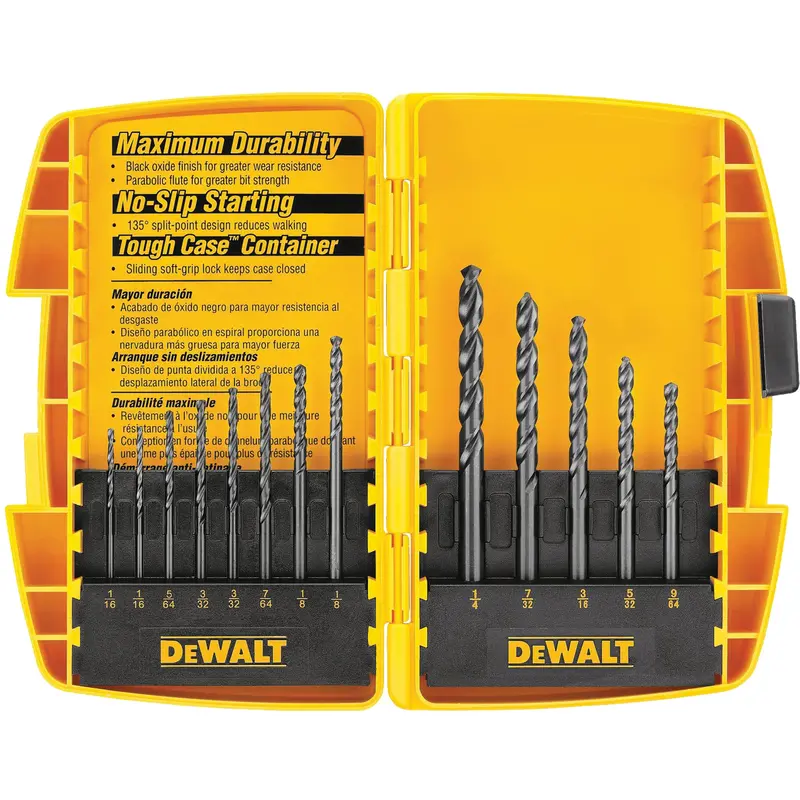 Black & Gold Drill Bit Set, 13 Pieces, High Speed Steel 1