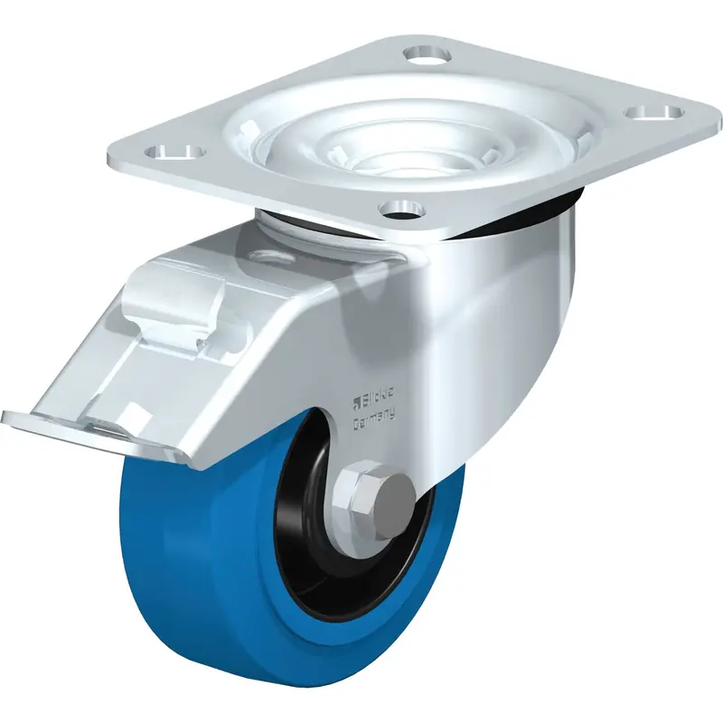 Blue Elastic Caster, Rigid, 3-1/8" (79.5 Mm), Rubber, 250 Lbs. (113 Kg.) 1