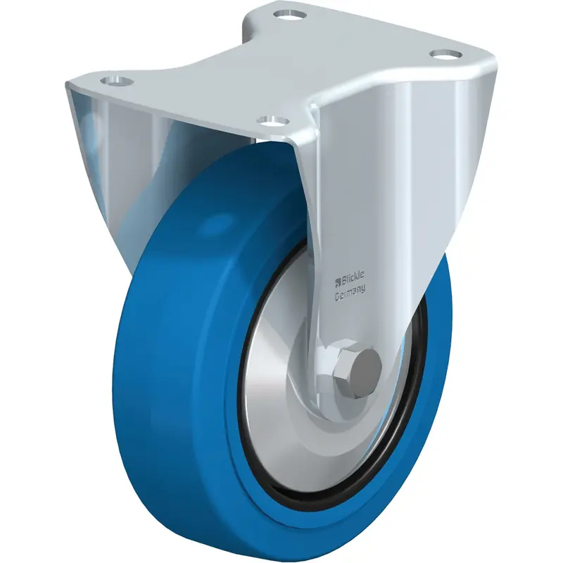 Blue Elastic Caster, Rigid, 6" (152.4 Mm), Rubber, 770 Lbs. (349 Kg.) 1