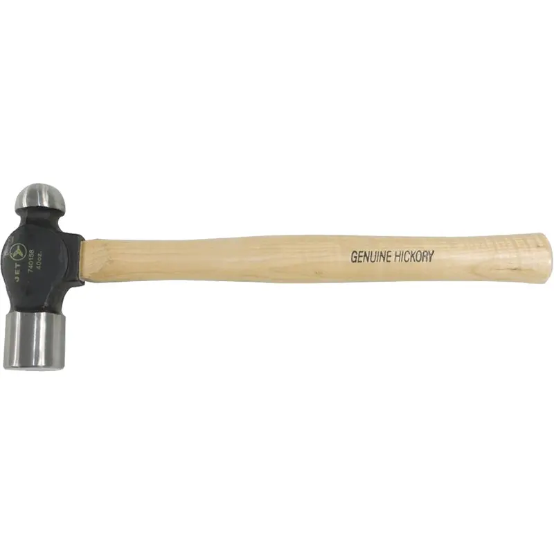 Bp-40H Ball Pein Hammer With Hickory Handle, 40 Oz. Head Weight, Plain Face, Wood Handle 1